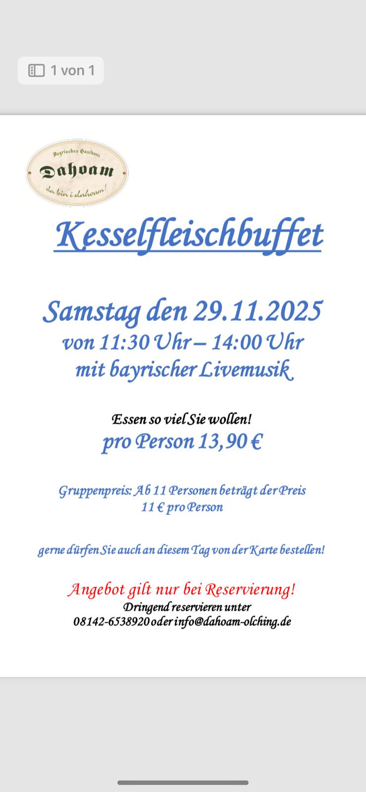 Featured image for “Kesselfleischbuffet am 29.11.2025”